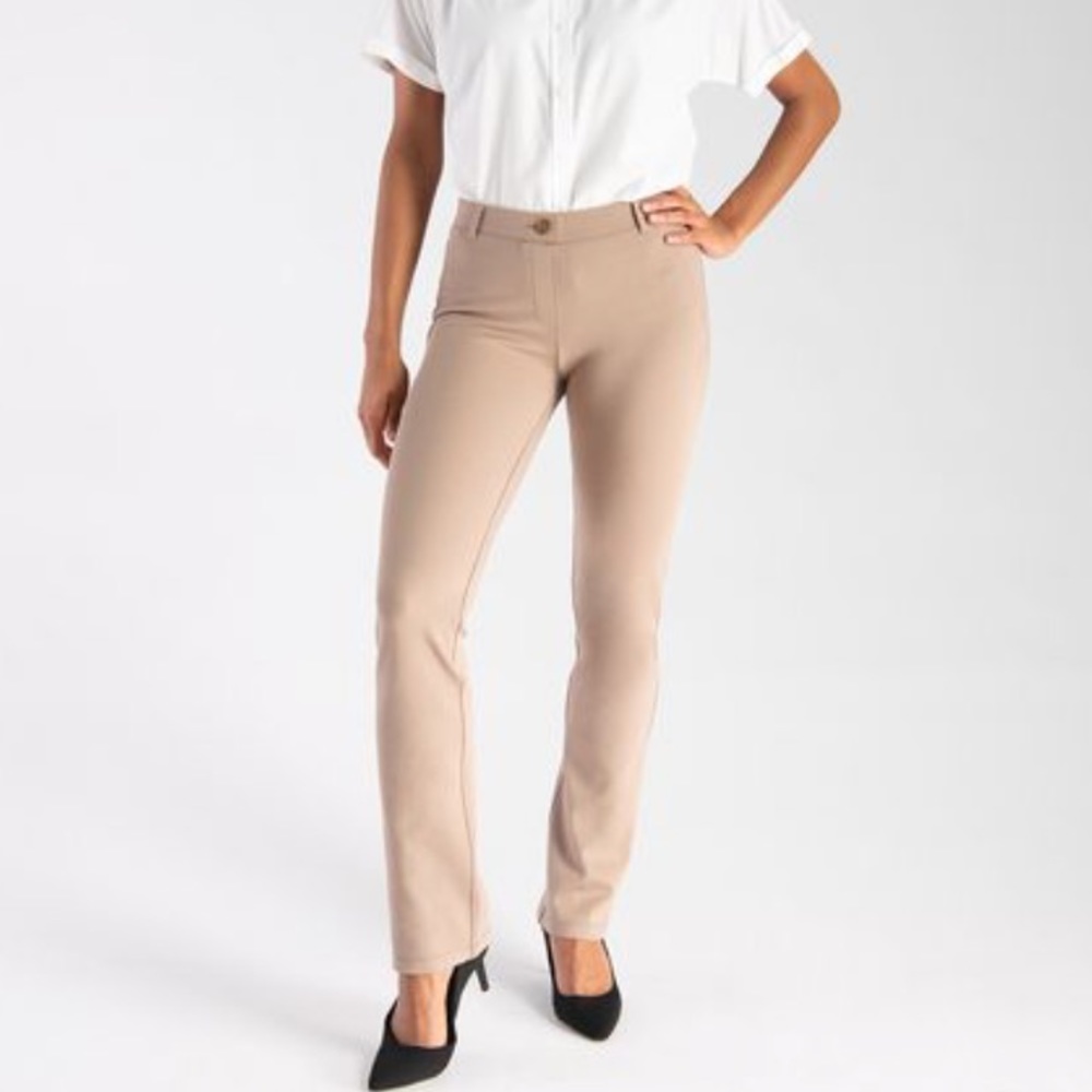 NWT khaki twill classic dress pant yoga pant